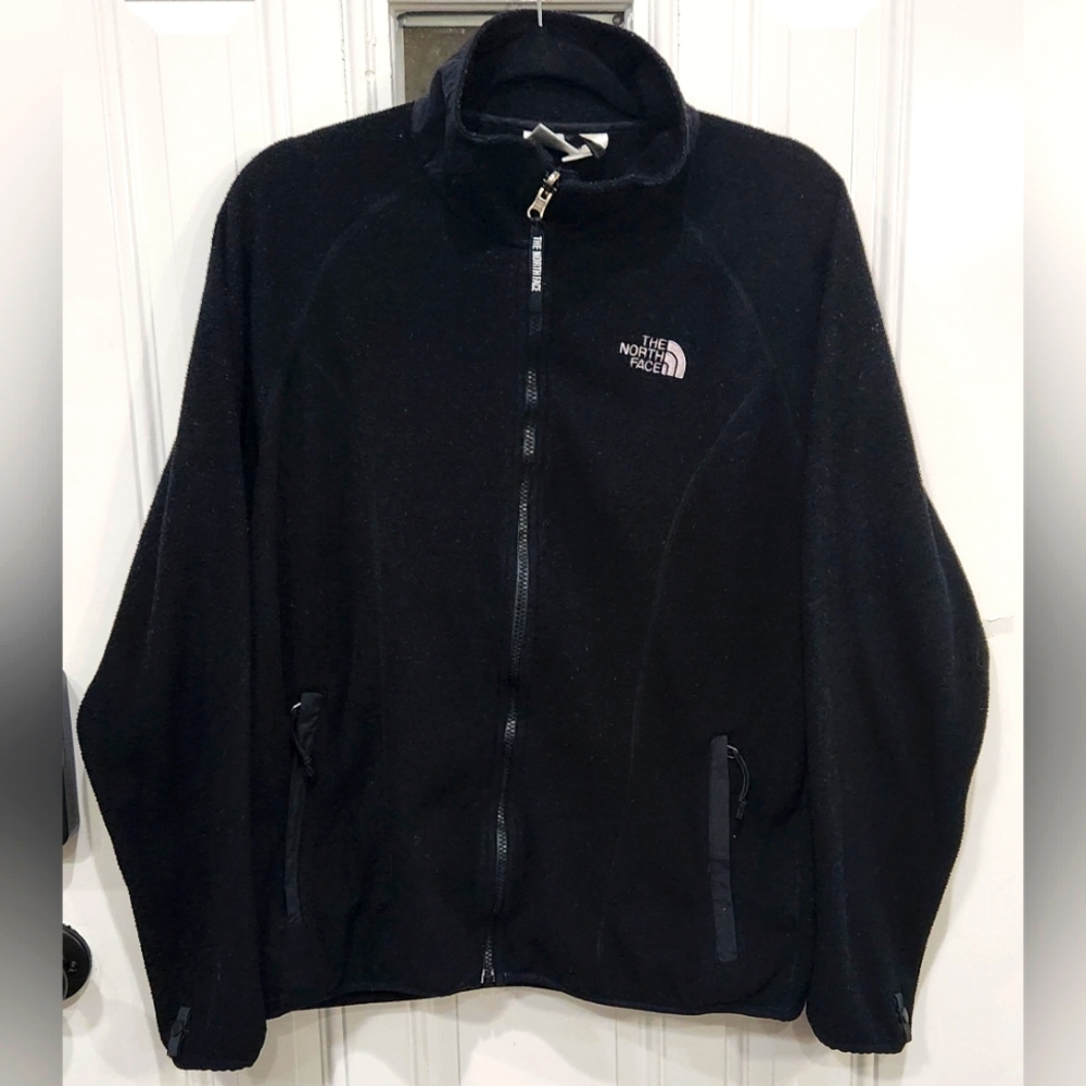 The North Face black Osito Lux zip up fleece jacket women's size XL